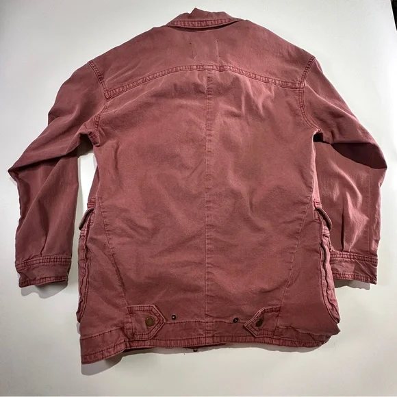 Anthropologie utility jacket soft washed field style pockets S rose - Picture 7 of 15